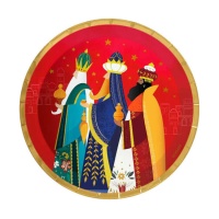 Assiette des Rois Mages de 17 cm - 8 unités