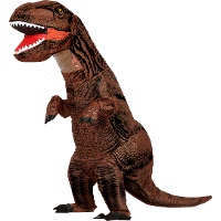 Costume de dinosaure Rex gonflable marron pour adulte