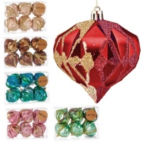 Boules de Noël diamantées 8 cm - 6 pcs.