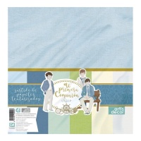 Kit papier scrapbooking Ma première communion bleu - Artis Decor - 18 feuilles