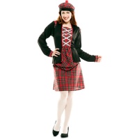 Costume d'écossais rouge avec chapeau pour femmes
