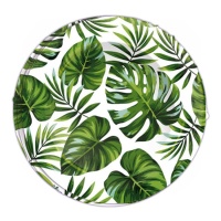 Assiettes feuilles tropicales 23 cm - 6 pcs.