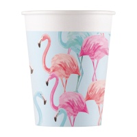 Verres flamants roses 200 ml - 8 pièces.