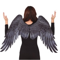 Ailes d'ange en tissu noir 105 x 45 cm ailes d'ange en tissu noir