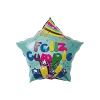 Ballon étoile Happy Birthday 45 cm