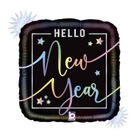 Ballon holographique Hello New Year 46 cm - Grabo