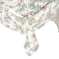 Nappe avec fleurs de baies rouges 1,50 x 3,00 m avec 10 serviettes de table