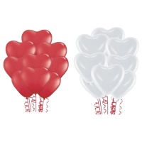 Ballons en latex coeur solide, 40 cm - PartyDeco - 6 unités