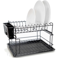 37 x 30 x 24,5 cm double porte-vaisselle pliant noir - Duett