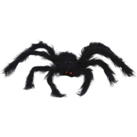 50 cm araignée noire velue aux yeux rouges