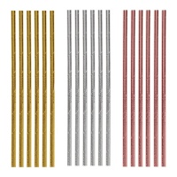 Pailles en papier métallisé - 12 pcs.