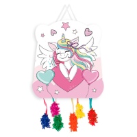 Licorne amoureuse piñata 31 x 28,5 cm