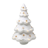 Sapin de Noël enneigé avec lumière LED 35 cm