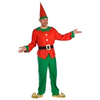 Costume d'elfe vert et rouge pour homme