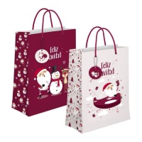 Sac cadeau Père Noël 45 x 33 x 10 cm assorti - 1 pc.