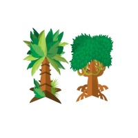 Centre de table avec arbres de la jungle - 2 pcs.