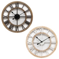 Horloge murale en bois noir ou blanc 60 cm - DCasa - 1 pièce