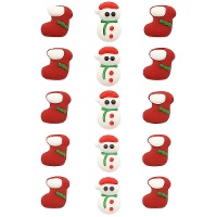 Figurines de sucre de bonhomme de neige et de chaussette - Azucren - 15 unités