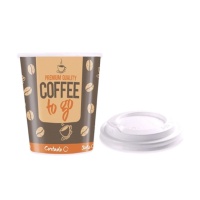Tasses à café en carton de 350 ml avec couvercle - 5 pcs.