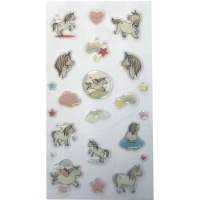 Autocollants 3D licorne fantaisie - 1 feuille