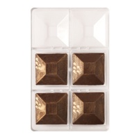 Petit moule carré à plaque pour le chocolat - Decora - 6 cavités
