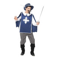 Costume de mousquetaire pour homme - bleu marine et blanc