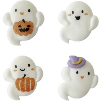 Décors en sucre fantômes assortis - 4 cm - Dekora - 48 pièces