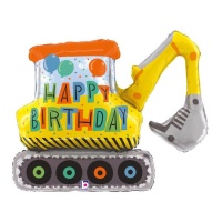 Happy Birthday Digger Ballon 77 x 65 cm - Grabo