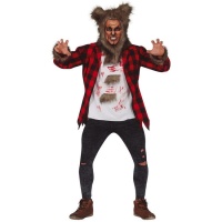 Costume de loup avec capuche pour hommes
