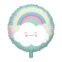 Ballon rond de 43 cm, nuage arc-en-ciel - Anagramme