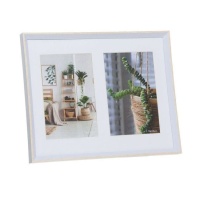 Cadre multi-photos blanc naturel pour 2 photos 10 x 15 cm - DCasa