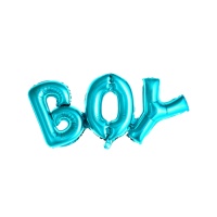 Ballon lettre garçon bleu turquoise 67 x 29 cm - PartyDeco