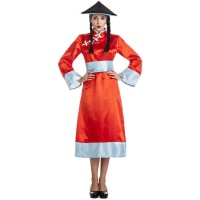 Costume oriental rouge et bleu pour femmes