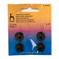 Boutons-pression noirs de 1,5 cm - Poney - 4 paires