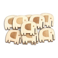 Figurines d'éléphants en bois 4 cm - 10 pcs.