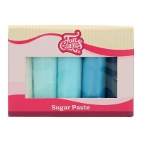 Set de 5 couleurs de fondant palette bleue 500 g - FunCakes