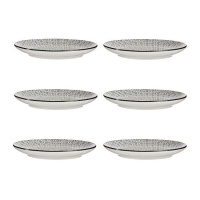 Assiette géométrique noire 24 cm - Vessia - 6 pcs.