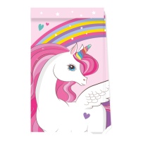 Sacs en papier rose licorne - 4 pcs.