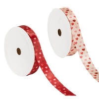 Ruban décoratif à coeurs de 1,6 cm - 5 m - 1 pièce