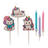 Bougies licorne - 15 unités