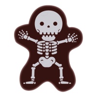 Figurines de squelettes d'Halloween en chocolat noir - 72 pièces