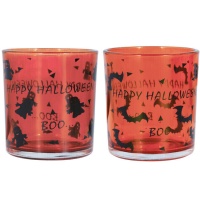 Verres à shot Halloween en verre orange 7 x 8 cm - 2 pièces