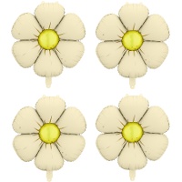 Ballon marguerite beige de 45 cm - 4 unités