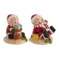 Figurines pour gâteau Père Noël assis de 3 à 3,5 cm - Dekora - 50 unités