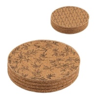 Sous-verres 11 cm feuilles - 4 pcs.