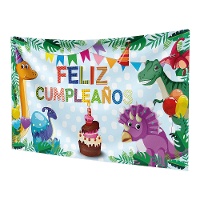 Happy birthday dinosaur wall mural 1,20 x 0,68 m