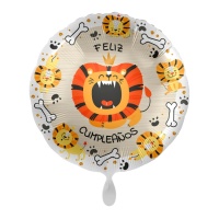 Ballon Happy Birthday avec lion 43 cm - Premioloon