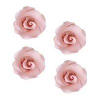 Figurines en sucre roses 4 cm - Dekora - 36 unités