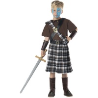 Costume de guerrier écossais brun pour enfants