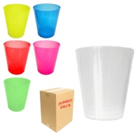 Gobelets en plastique colorés larges de 500 ml - 384 unités